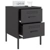 vidaXL Bedside Cabinets 2 pcs Black 36x39x50.5 cm Steel