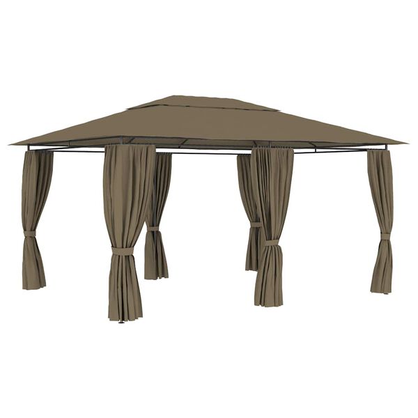 vidaXL Garden Marquee with Curtains 4x3 m Taupe 180 g/m&sup2;