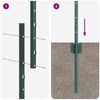 vidaXL Fence Posts Height Adjustable Manual 22 pcs Green 140 cm Steel