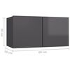 vidaXL 5 Piece TV Cabinet Set High Gloss Grey Engineered Wood