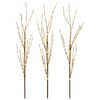vidaXL LED Copper Branch Christmas Decoration 3 pcs Brown 62 cm Steel