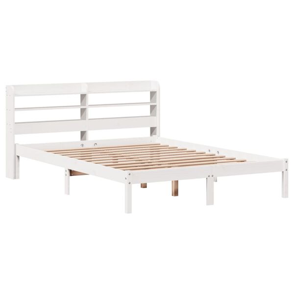 vidaXL Bed Frame without Mattress White 120x190 cm Small Double Solid Wood Pine