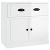 vidaXL Sideboard High Gloss White 70x35.5x67.5 cm Engineered Wood