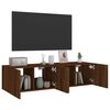 vidaXL TV Wall Cabinets with LED Lights 2 pcs Brown Oak 60x35x31 cm