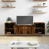 vidaXL TV Cabinet Smoked Oak 160x35x55 cm Engineered Wood
