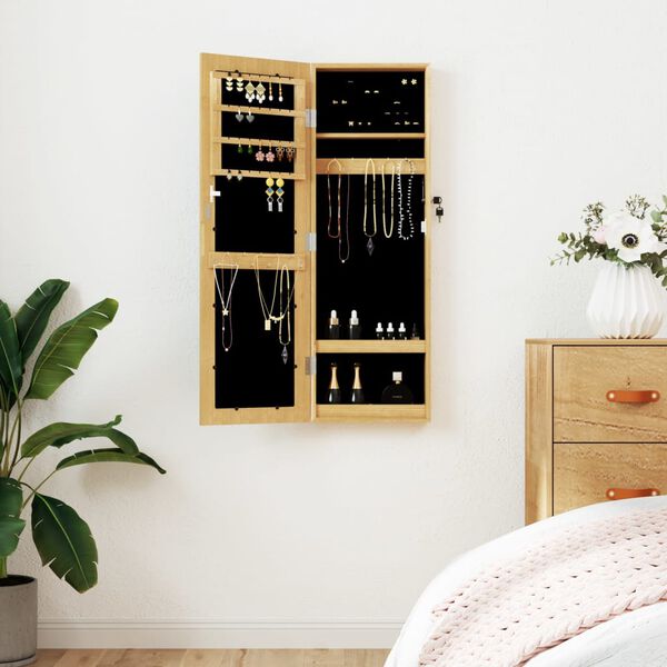 vidaXL Mirror Jewellery Cabinet Wall Mounted 30x8.5x90 cm