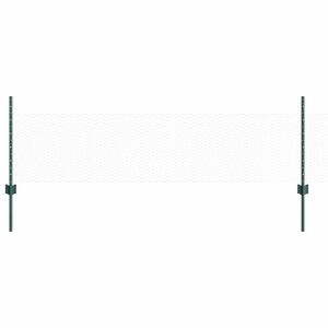 vidaXL Hexagonal Fence with Post 10 x 0.5 m PVC-Coated Steel Green