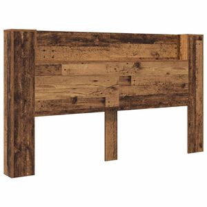 vidaXL Headboard Cabinet with LED Old Wood 180 x 16.5 x 103.5 cm