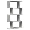 vidaXL Room Divider Bookcase 4-Tier Concrete Grey 70x24x129 cm