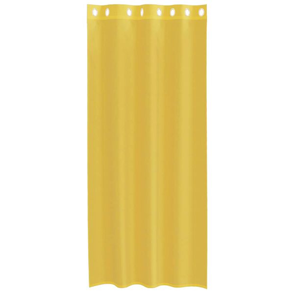 vidaXL Voile Curtains with Grommets 2 pcs Yellow