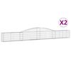 vidaXL Arched Gabion Baskets 2 pcs 400x30x40/60 cm Galvanised Iron