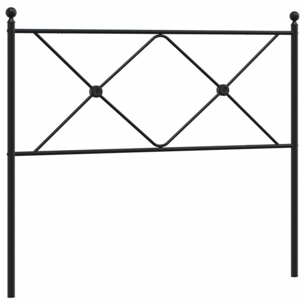 vidaXL Metal Replace Headboard Black 107cm