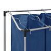 vidaXL Laundry Sorter with 3 Bags Blue Steel