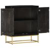 vidaXL Sideboard Black and Gold 60x30x75 cm Solid Mango Wood