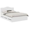 vidaXL Bed Frame with Drawer White 140 x 190 cm Engineer Wood