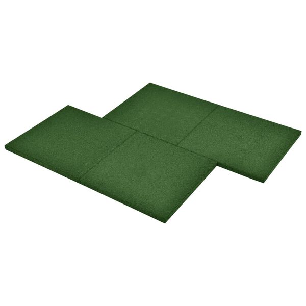 vidaXL Fall Protection Tiles 6 pcs Rubber 50x50x3 cm Green