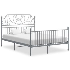 vidaXL Bed Frame without Mattress Grey Metal 160x200 cm