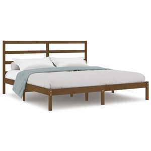 vidaXL Bed Frame without Mattress Honey Brown 200x200 cm Solid Wood Pine