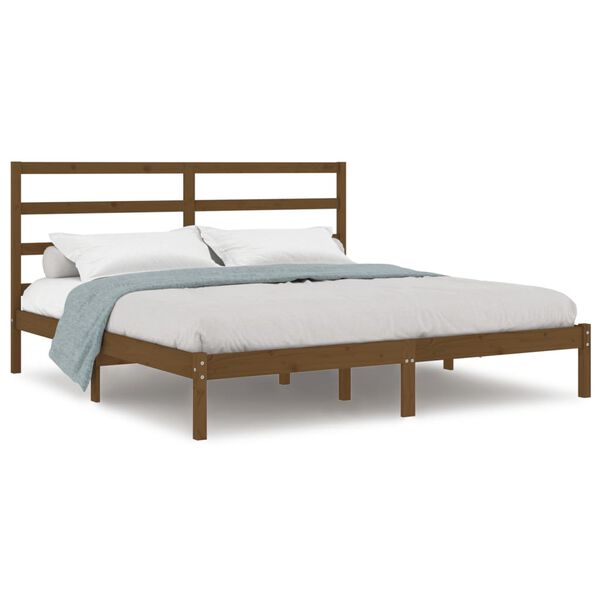 vidaXL Bed Frame without Mattress Honey Brown 200x200 cm Solid Wood Pine