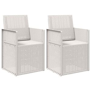 vidaXL Garden Dining Chairs 2 pcs White PP