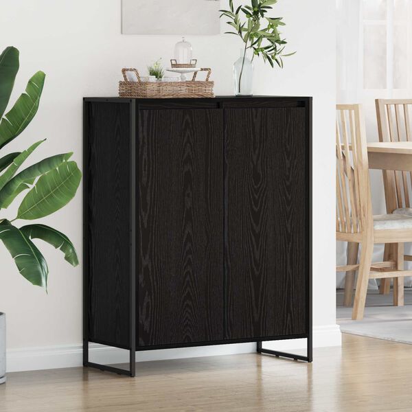 vidaXL Shoe Cabinet Black Oak 79 x 36 x 100 cm Engineered Wood