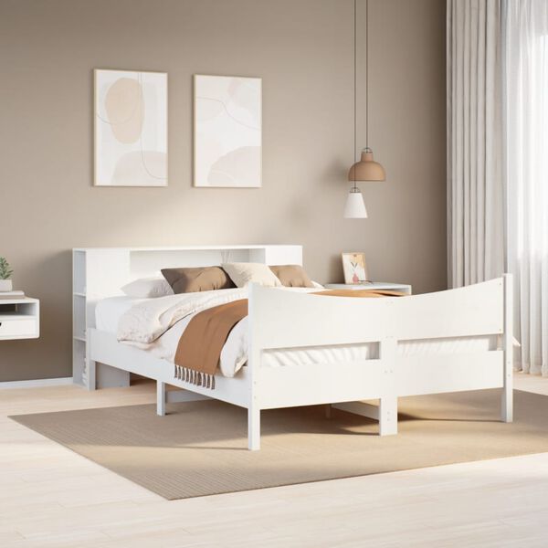 vidaXL Bed Frame without Mattress White 140x200 cm Solid Wood Pine