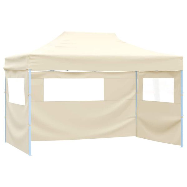 vidaXL Foldable Tent Pop-Up with 4 Side Walls 3x4.5 m Cream White