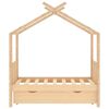 vidaXL Kids Bed Frame with a Drawer Solid Pine Wood 70x140 cm