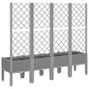 vidaXL Garden Planter with Trellis Light Grey 160x40x142 cm PP