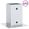 vidaXL Post Bases Square 12 pcs Silver 91x91 mm Galvanised Steel