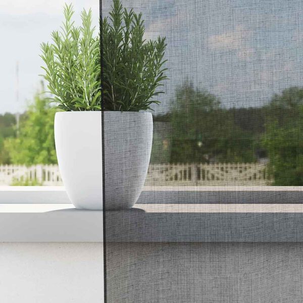 vidaXL Voile Curtains with Rod Pockets 2 pcs Black