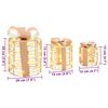vidaXL Gift Box Decoration 3 pcs Warm white 20 x 20 x 20 cm PET