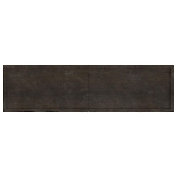 vidaXL Table Top Dark Brown 220x60x(2-6) cm Treated Solid Wood Oak