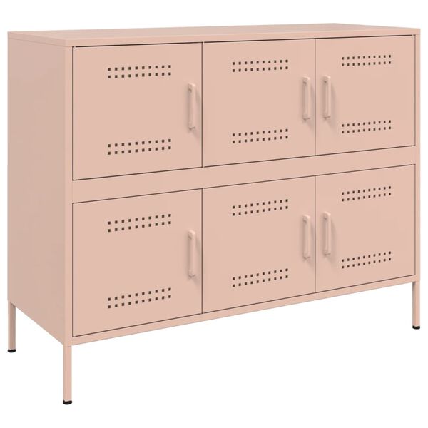 vidaXL Sideboard Pink 100.5x39x79 cm Steel