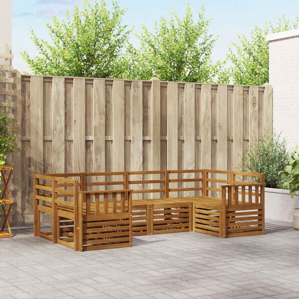 vidaXL Sofa Sets 6 pcs Natural Solid Acacia Wood