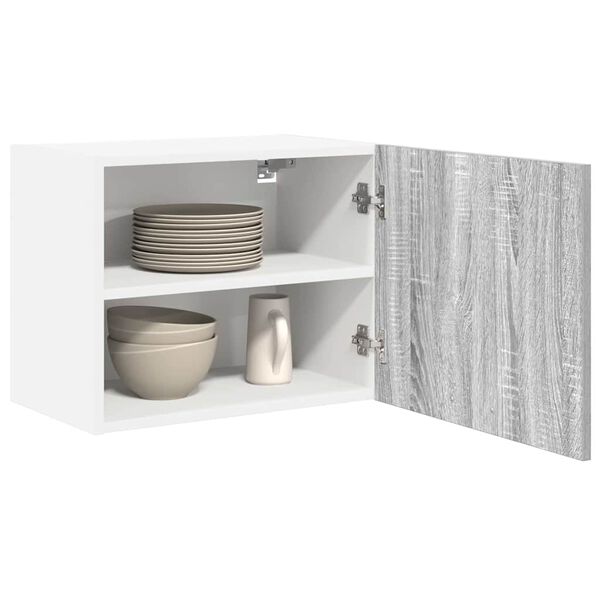 vidaXL Hanging Cabinet 2 pcs Grey Sonoma and White 50 x 31 x 40 cm