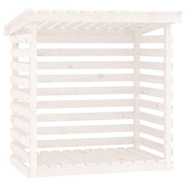 vidaXL Firewood Rack White 108x73x108 cm Solid Wood Pine