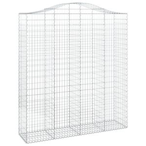 vidaXL Arched Gabion Basket 200x50x220/240 cm Galvanised Iron