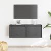 vidaXL Wall Cabinets 2 pcs Grey 45x30x35 cm Solid Pinewood