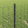 vidaXL Fence with Post Grey 0.4 x 25 m Steel and PVC