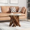vidaXL Coffee Table Solid Teak Driftwood 60 cm