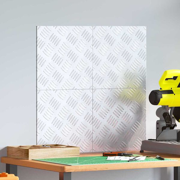 vidaXL Stair Tread Square 4 pcs Silver 30 x 30 cm Aluminium