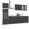 vidaXL 7 Piece Kitchen Cabinet Set Porto Black Engineered Wood