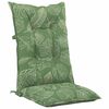 vidaXL Garden Highback Chair Cushions 2 pcs Leaf Pattern 120x50x7 cm Fabric
