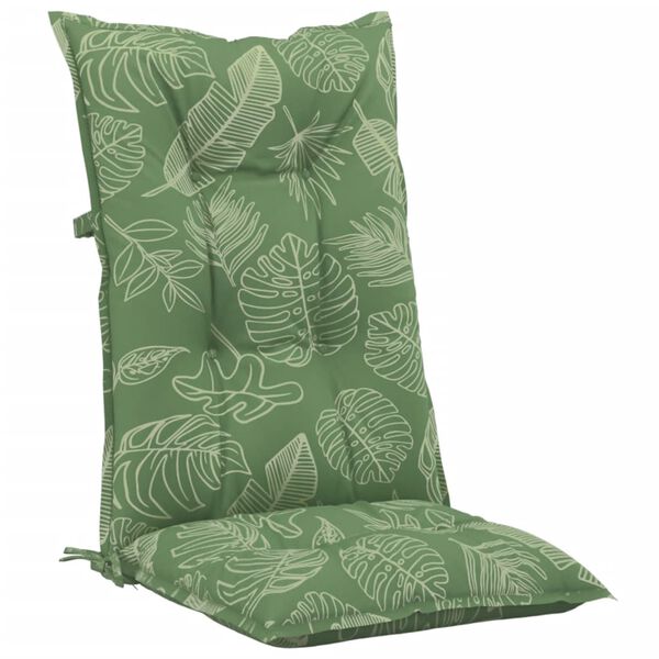 vidaXL Garden Highback Chair Cushions 2 pcs Leaf Pattern 120x50x7 cm Fabric