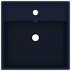 vidaXL Luxury Basin Overflow Square Matt Dark Blue 41x41 cm Ceramic