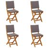vidaXL Garden Chair 4 pcs Dark Grey Solid Acacia Wood