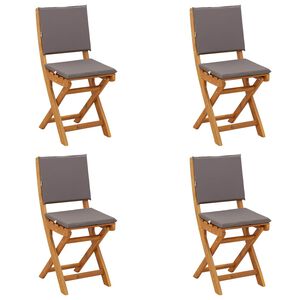 vidaXL Garden Chair 4 pcs Dark Grey Solid Acacia Wood