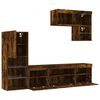 vidaXL 6 Piece TV Wall Units with LED Smoked Oak Engineered Wood
