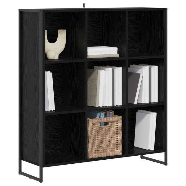 vidaXL Book Cabinet Black Oak 99.5 x 30 x 108.5 cm Engineered Wood